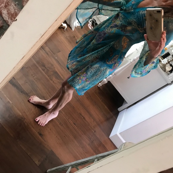 Flowy beach cover up Duster/wrap dress by Tamaraus - Picture 8 of 8